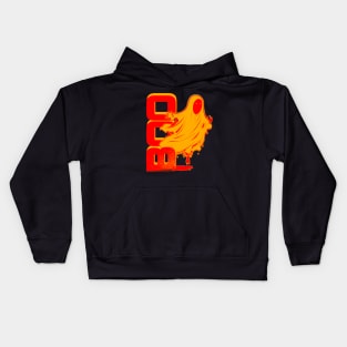 Ghost Of Disapproval - Orange Halftone V.1 Dark typo Kids Hoodie